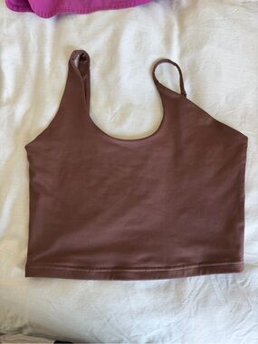 Amazon Brown Scoop Neck Crop Tank Top